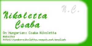 nikoletta csaba business card